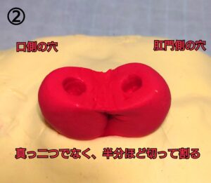 粘土模型による人工肛門形成のプロセスイメージ②