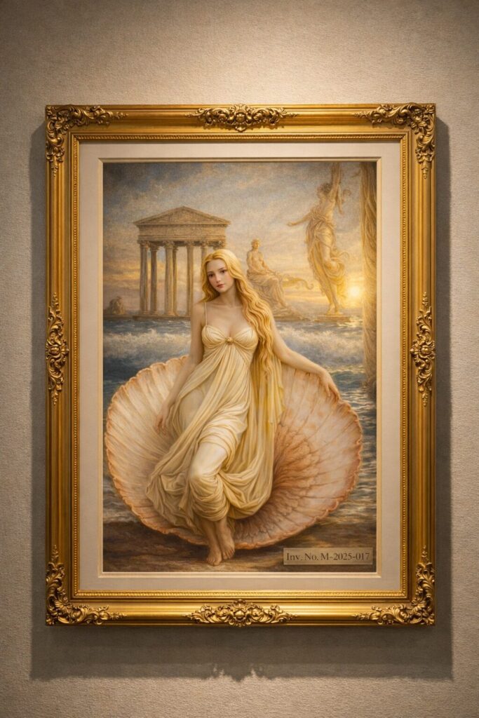 立ちビーナスまいたけ像、修繕後の絵画風(創作オリジナル) 立ちビーナスまいたけ像、修繕後の絵画風(創作オリジナル)